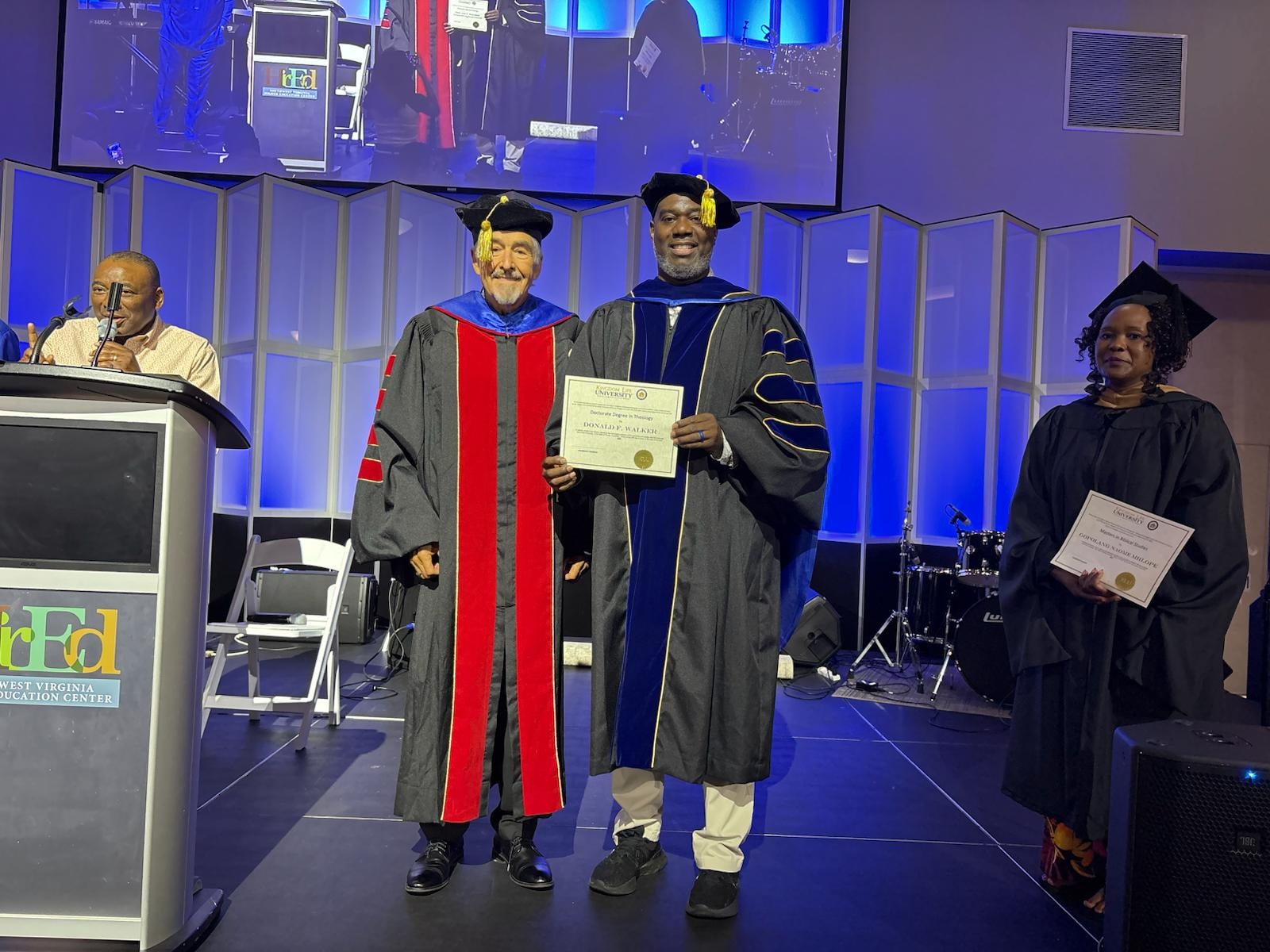 Graduation ceremony diploma presentation
